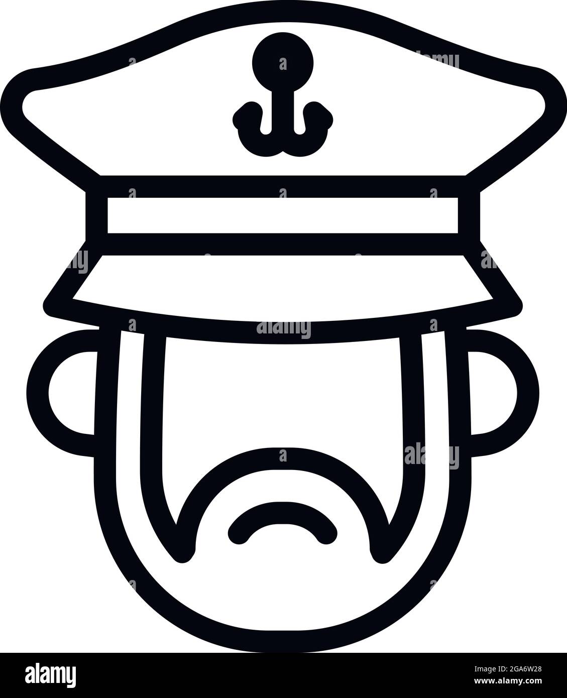 Icona capitano della nave. Profilo vettore capitano nave icona per web design isolato su sfondo bianco Illustrazione Vettoriale
