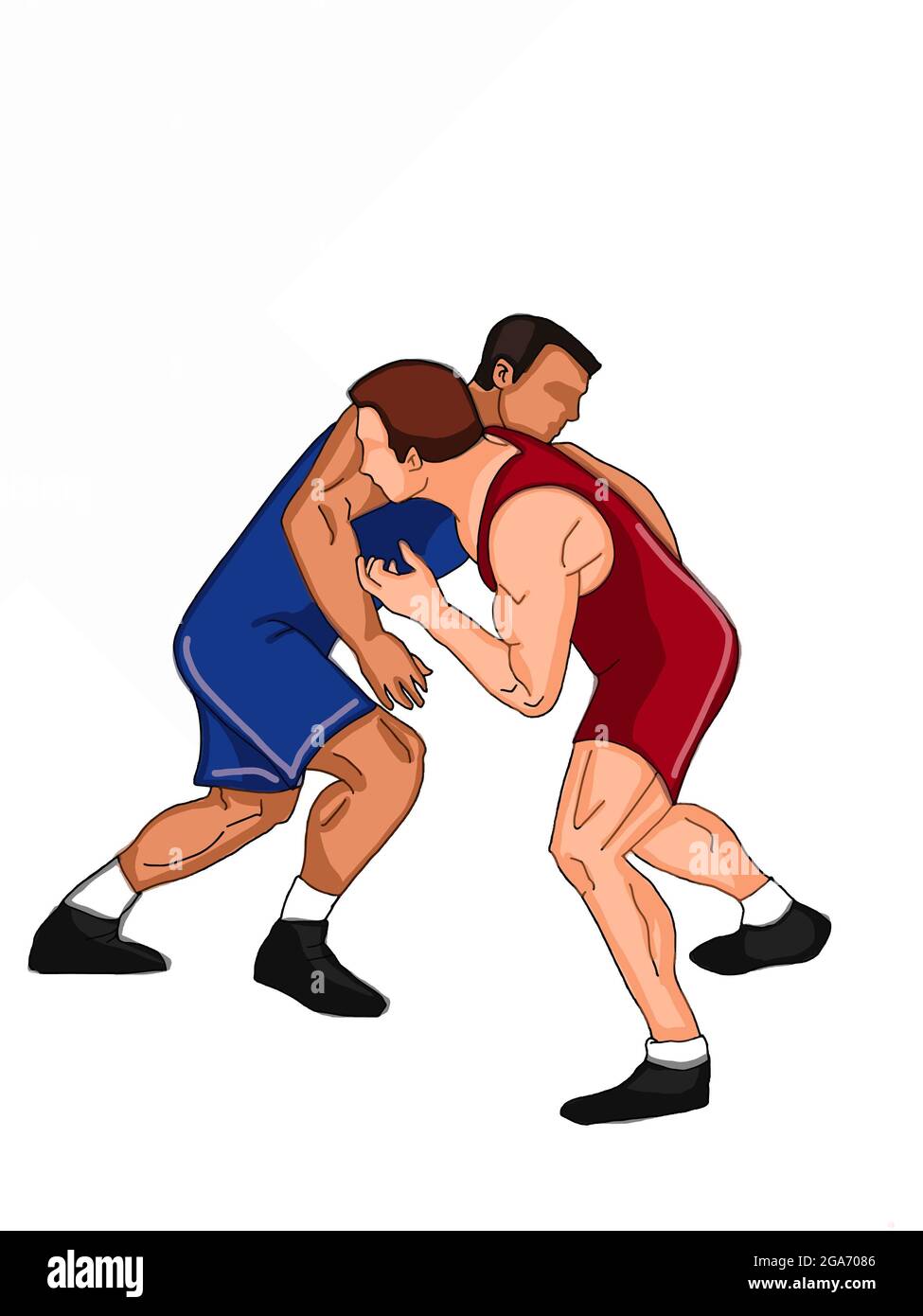 Illustrazione cartoon del wrestler di Olimpic Foto Stock