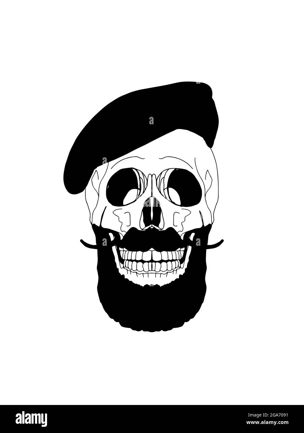Cranio , cappello, illustrazione di disegno Foto Stock