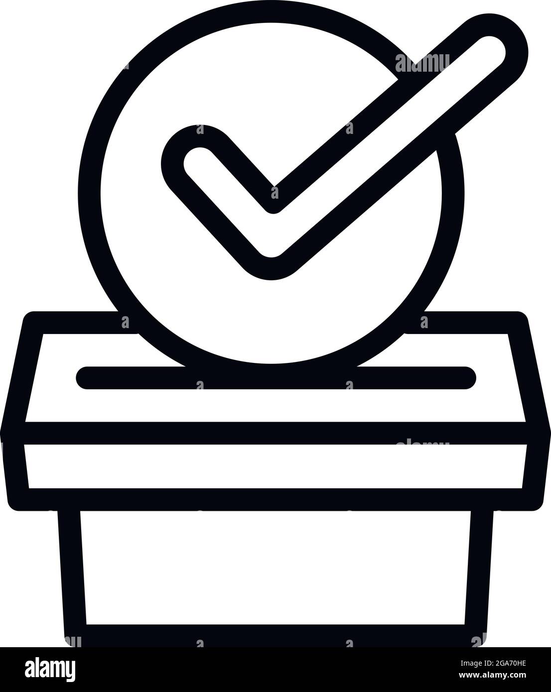 Icona di voto online Box. Contorno Box on-line Vote icona vettore per il web design isolato su sfondo bianco Illustrazione Vettoriale