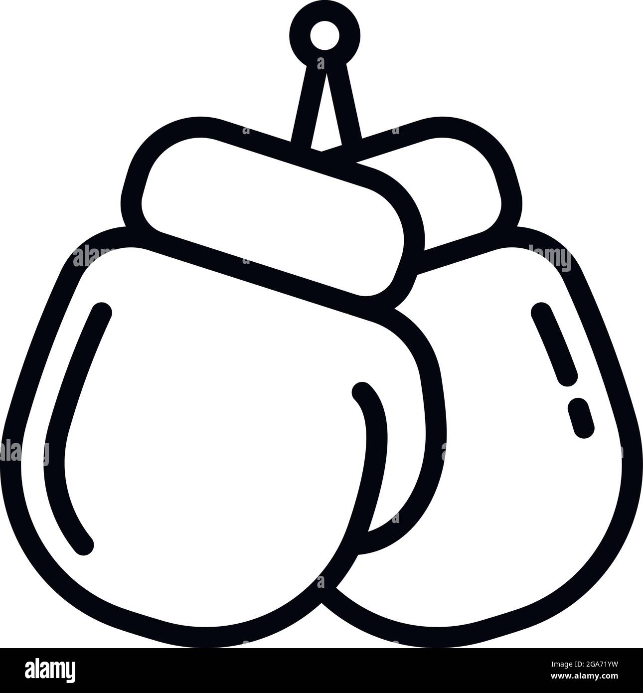 Icona dei guanti di boxe. Profilo Guanti Boxing icona vettoriale per web design isolato su sfondo bianco Illustrazione Vettoriale