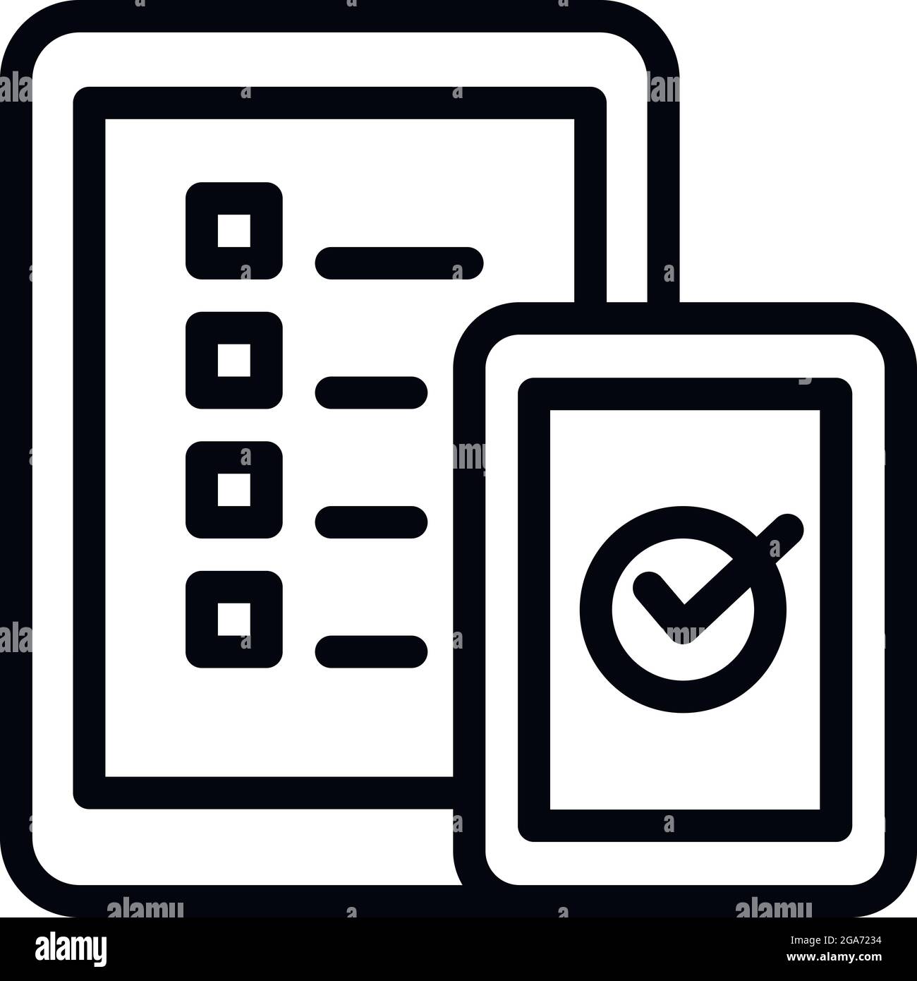 Icona di voto gadget online. Profilo Gadget online Vote Vector icona per il web design isolato su sfondo bianco Illustrazione Vettoriale