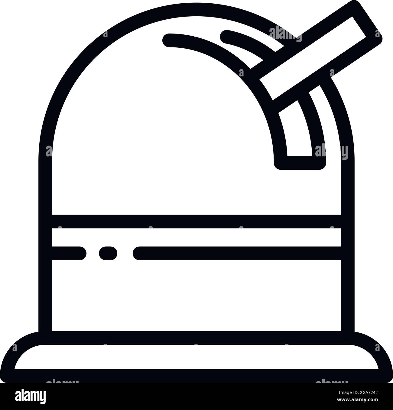 Icona dell'osservatorio spaziale. Icona vettoriale dell'osservatorio dello spazio di contorno per il web design isolato su sfondo bianco Illustrazione Vettoriale