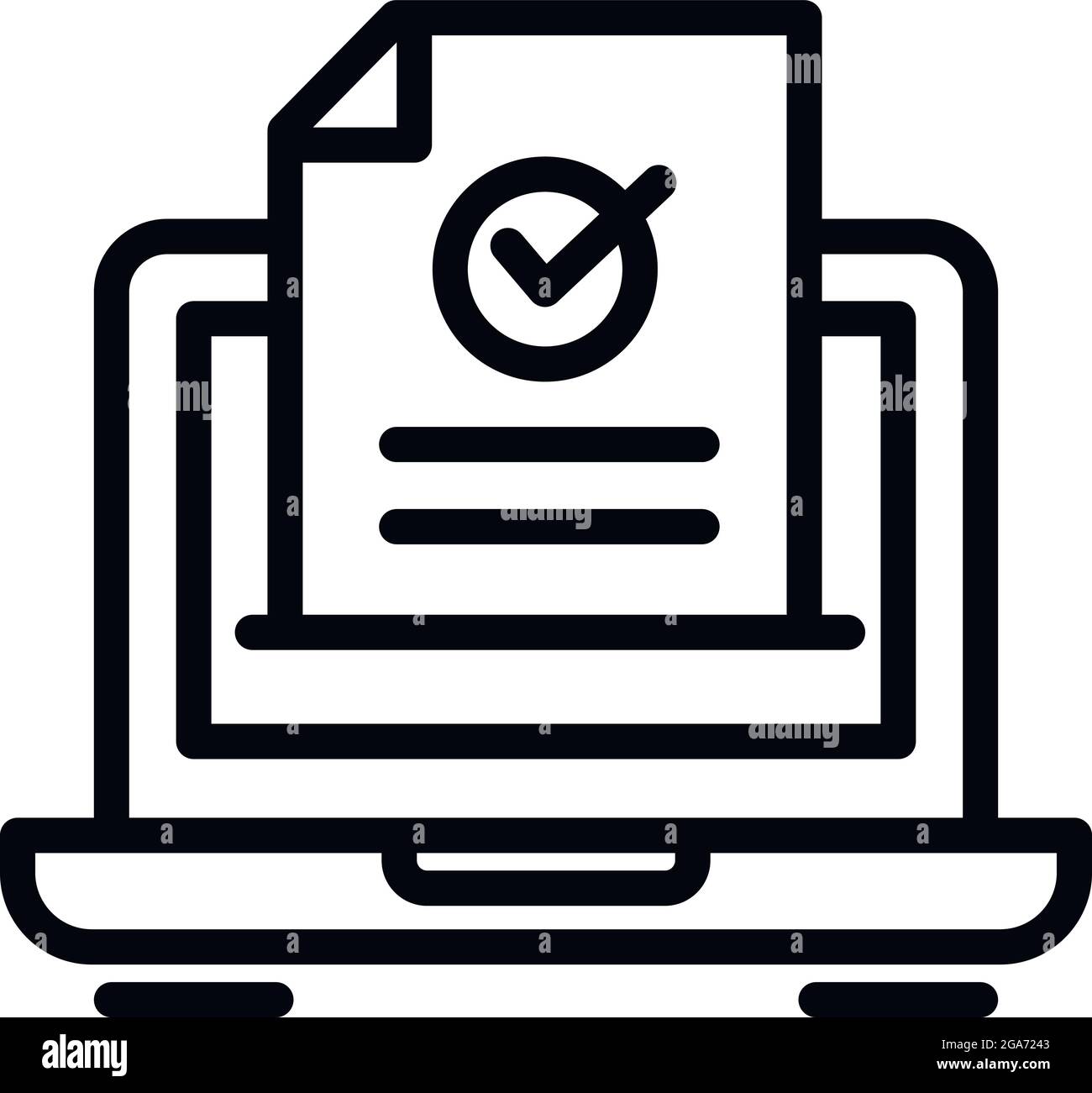 Icona di voto online su Internet. Profilo Internet vettore di voto on-line icona per il web design isolato su sfondo bianco Illustrazione Vettoriale