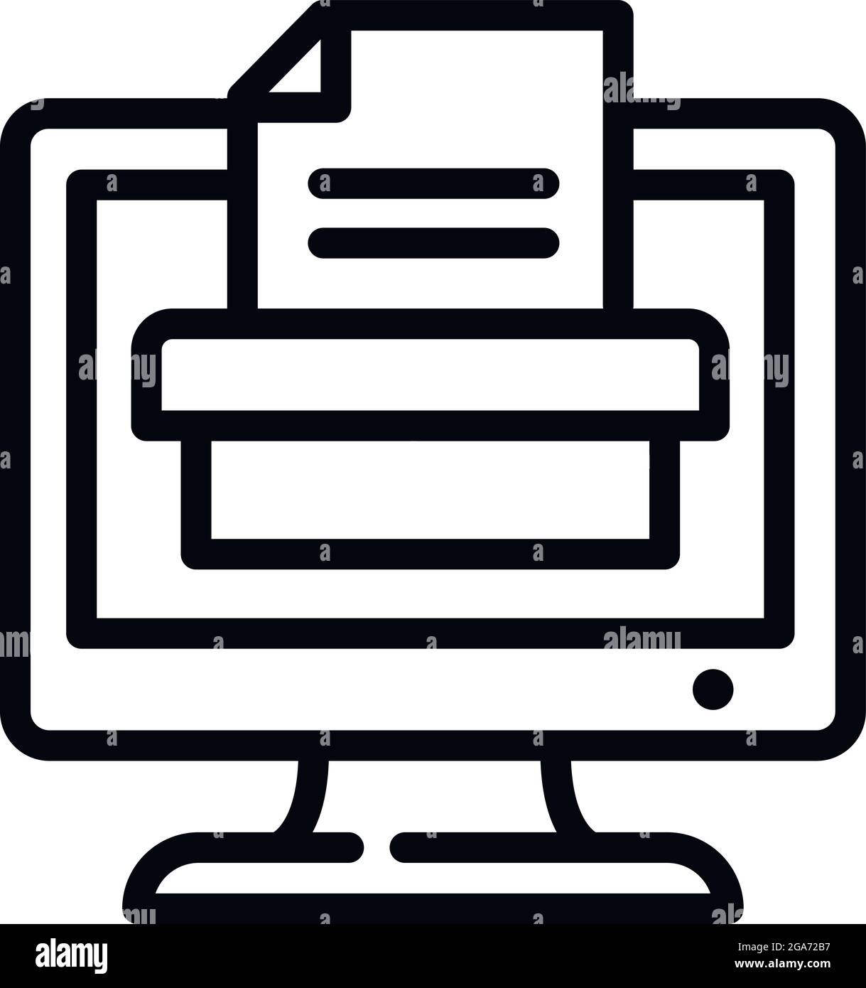 Icona di voto online. Profilo vettore di voto on-line icona per il web design isolato su sfondo bianco Illustrazione Vettoriale