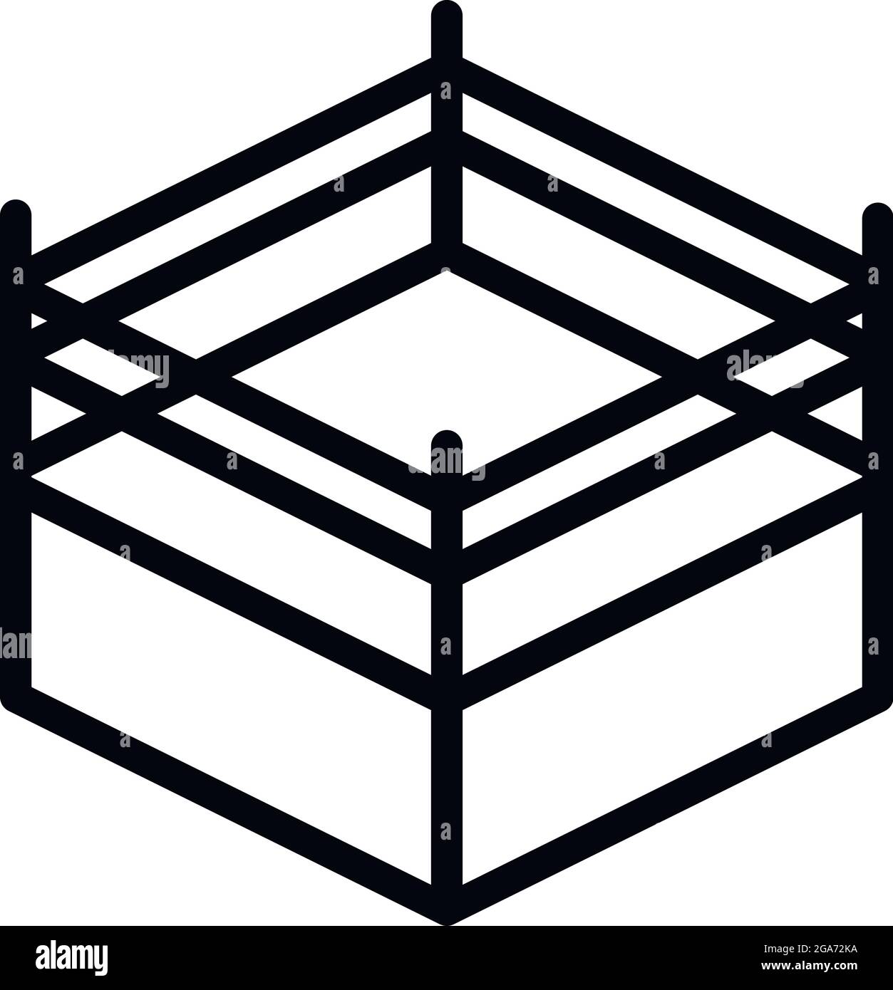 Icona dell'arena di pugilato. Contorno Boxing arena vettore icona per web design isolato su sfondo bianco Illustrazione Vettoriale