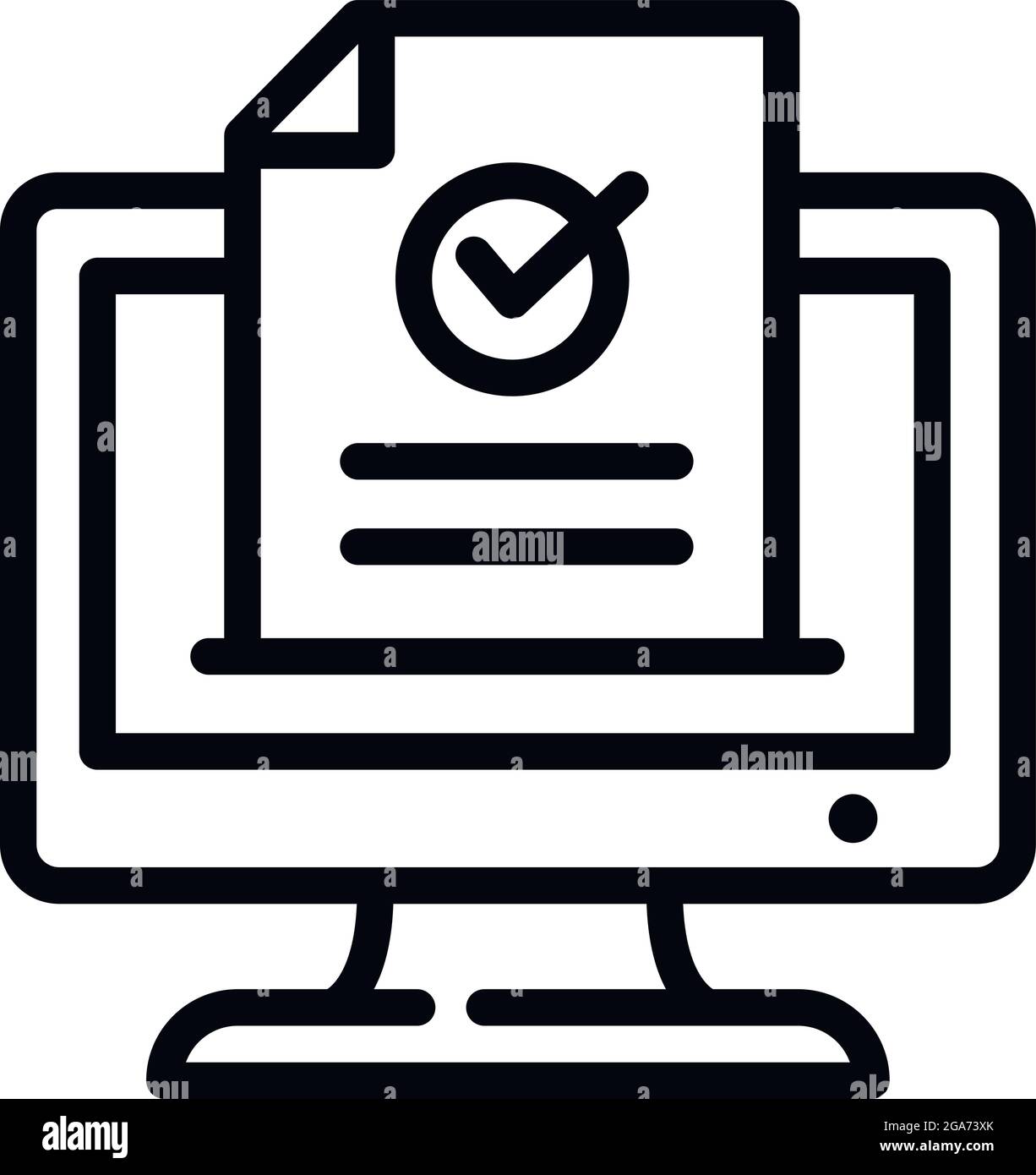 Icona di votazione online su carta. Schema carta vettore di voto on-line icona per il web design isolato su sfondo bianco Illustrazione Vettoriale