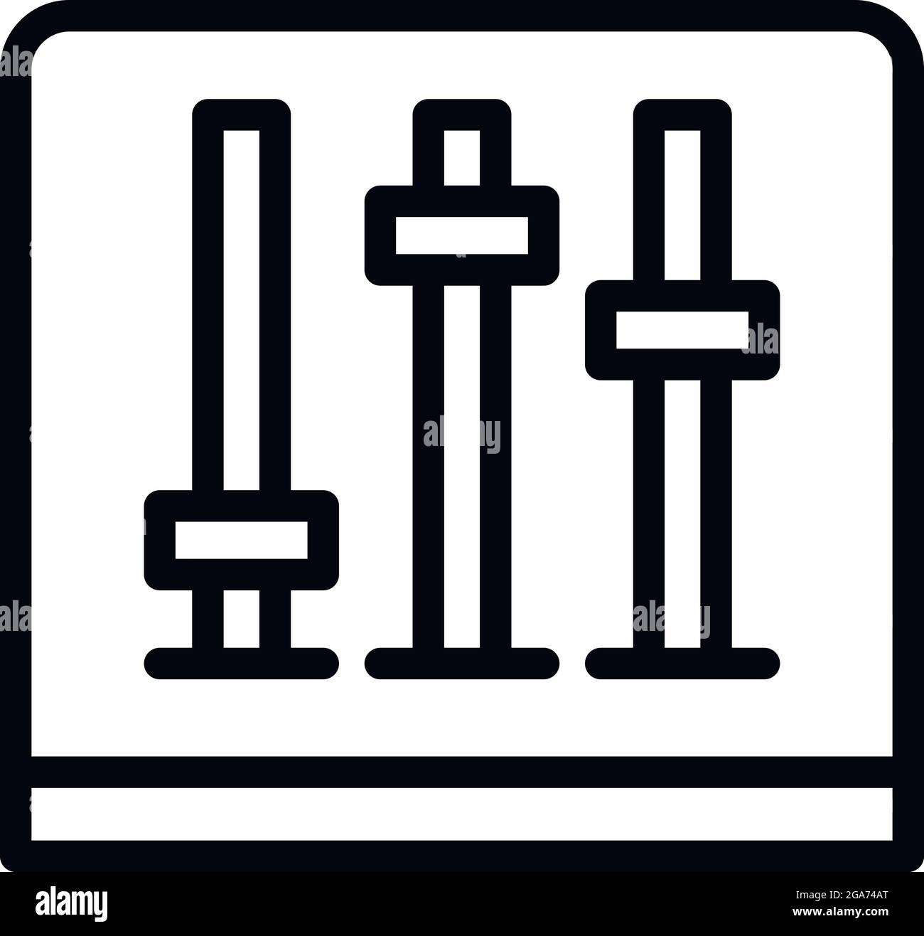 Icona di controllo del volume. Icona vettoriale di controllo del volume di contorno per il web design isolato su sfondo bianco Illustrazione Vettoriale