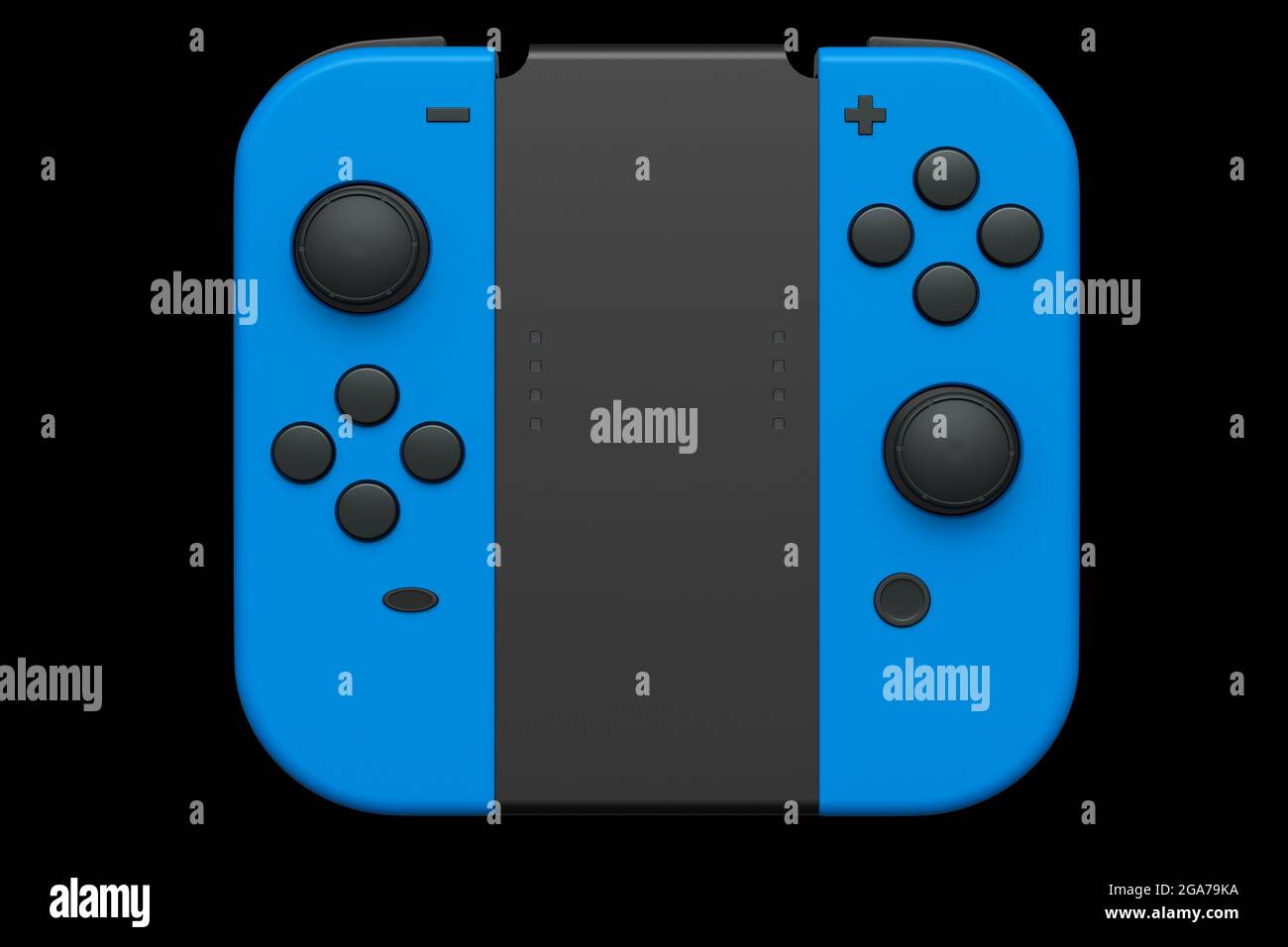 Controller portatili per videogiochi collegati al touch screen in nero sfondo Foto Stock
