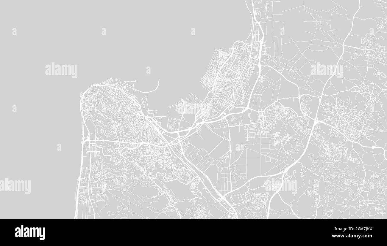 Mappa urbana vettoriale di Haifa, Israele, medio Oriente Illustrazione Vettoriale