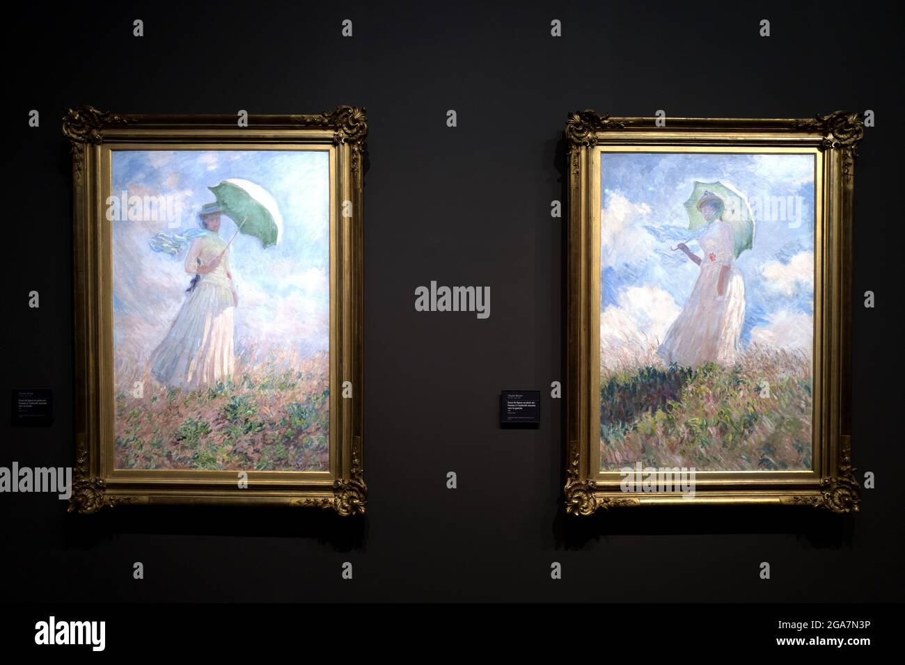 Opere d'arte di Claude Monet esposte al Museo d'Orsay, a Parigi Foto Stock