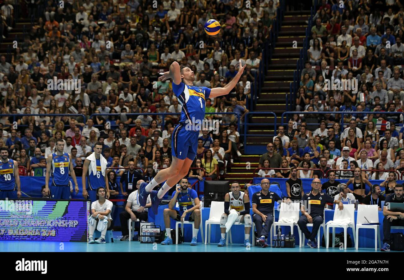 Campionato del mondo di pallavolo maschile 2018, Italia vs Paesi Bassi, presso l'arena indoor Forum di Milano. Foto Stock