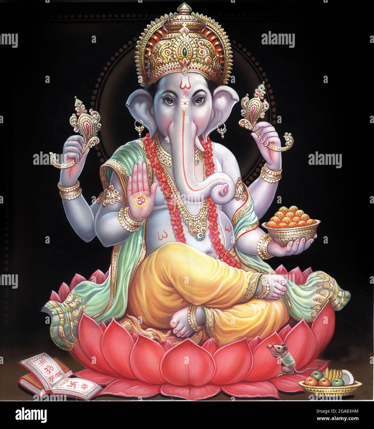T-shirt Uomo Con Stampa Ganesha: Elefante Indiano Hipster, Cotone Lavabile In Lavatrice - 3