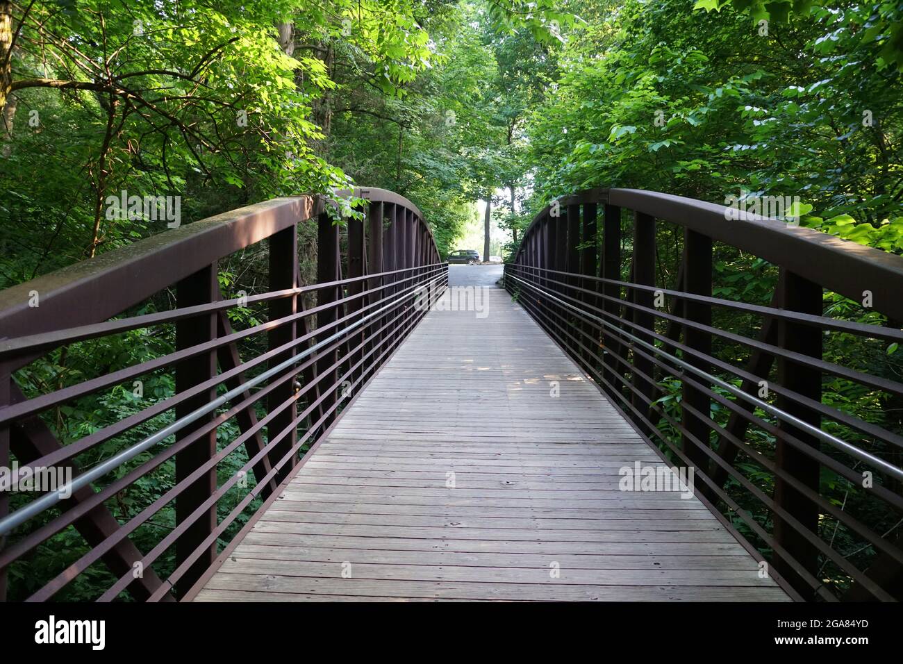 Il ponte principale in legno vicino a Lost River Cave, Bowling Green, Kentucky, Stati Uniti Foto Stock