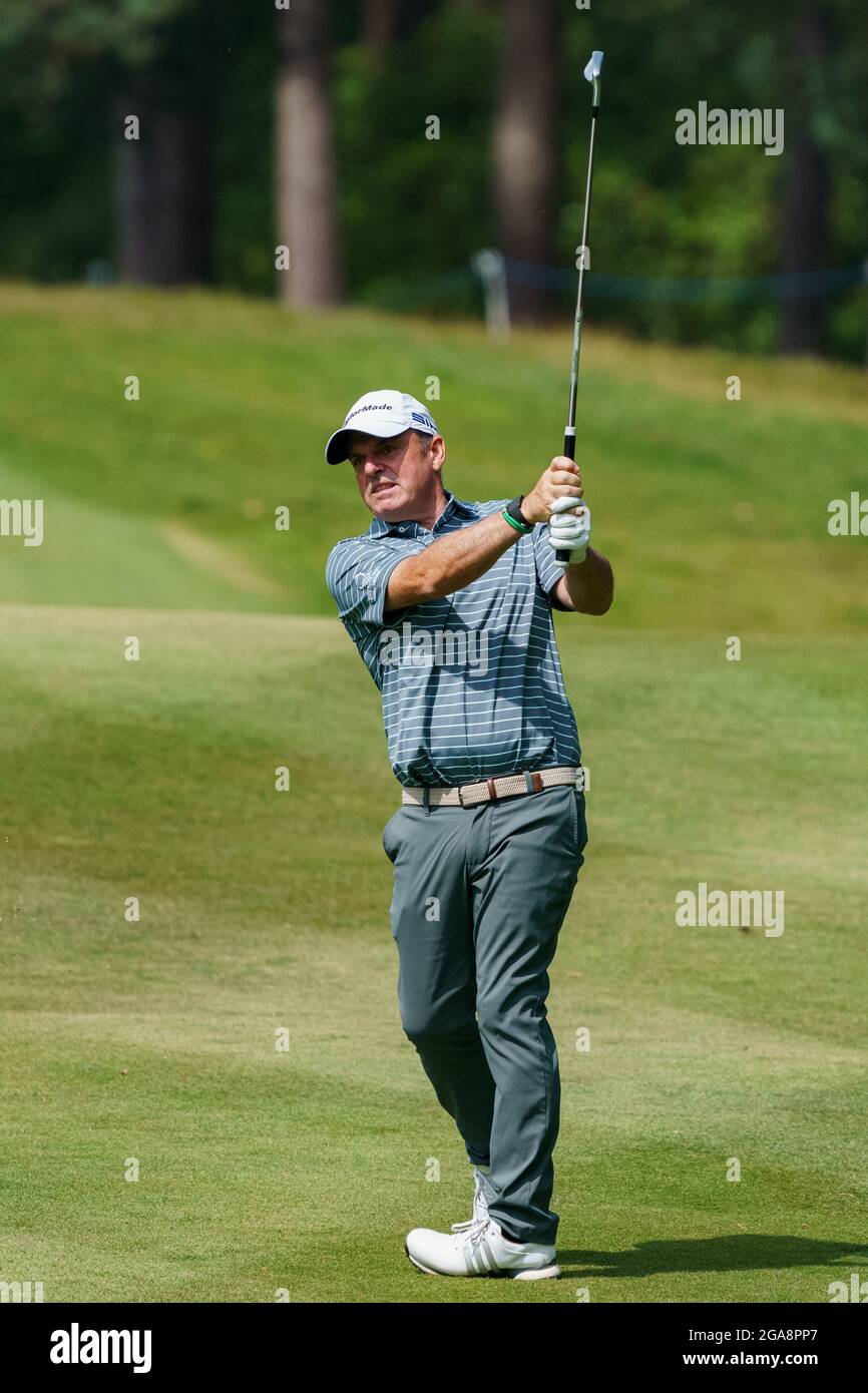 Il golfista professionista Paul McGinley dell'Irlanda Foto Stock