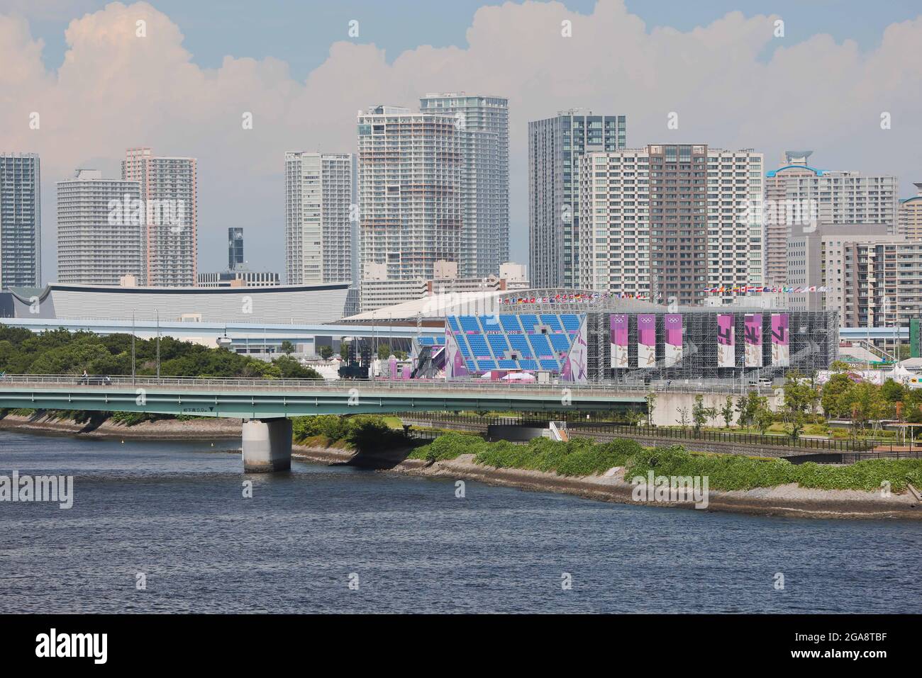 Ariake Urban Sports Park e Ariake Arena, il 7° giorno delle Olimpiadi di Tokyo 2020. Foto Stock