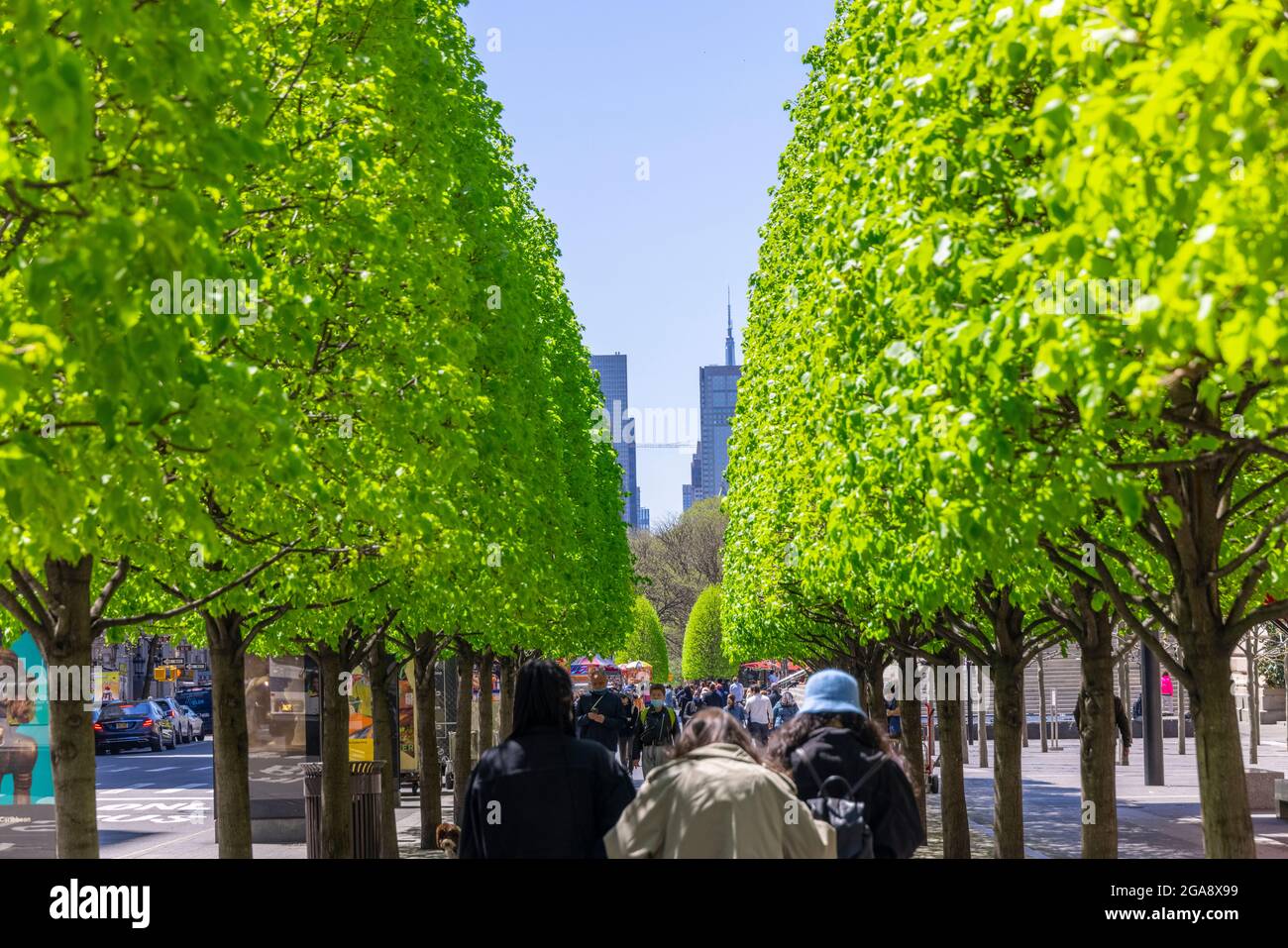 Persone intorno al Metropolitan Museum tra la pandemia di COVID-19 New York. Foto Stock