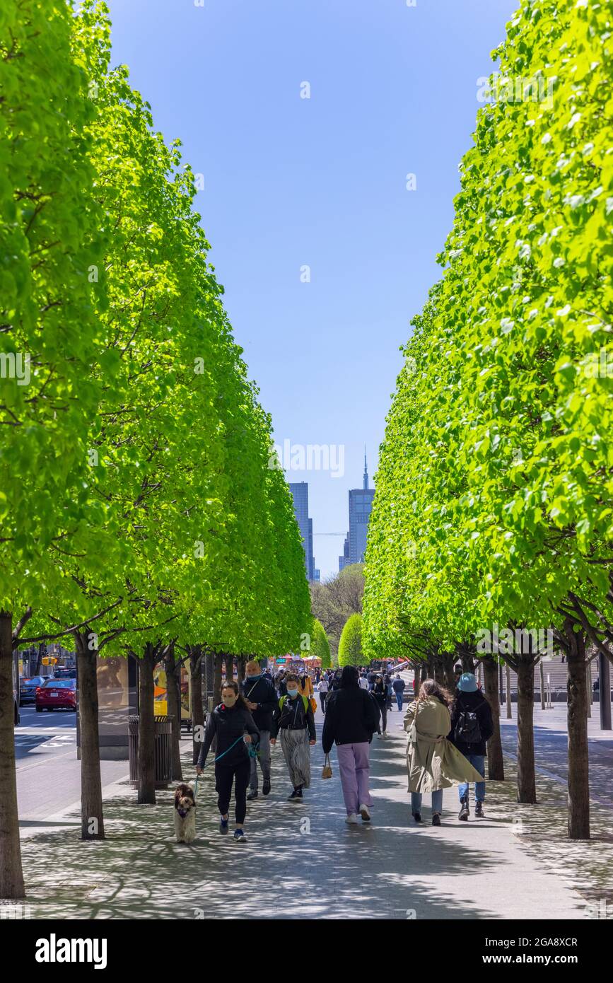 Persone intorno al Metropolitan Museum tra la pandemia di COVID-19 New York. Foto Stock
