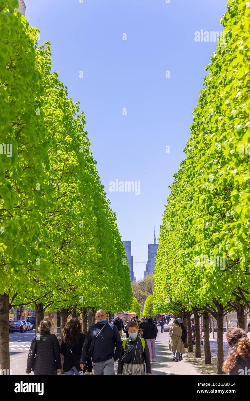 Persone intorno al Metropolitan Museum tra la pandemia di COVID-19 New York. Foto Stock