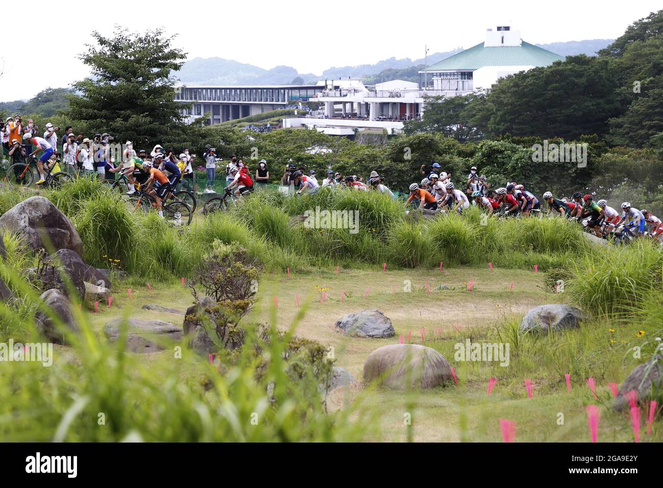 Vista generale durante i Giochi Olimpici Tokyo 2020, Ciclismo Mountain Bike Men's Cross-country il 26 luglio 2021 al corso Izu MTB a Izu, Giappone - Foto Kishimoto / DPPI Foto Stock