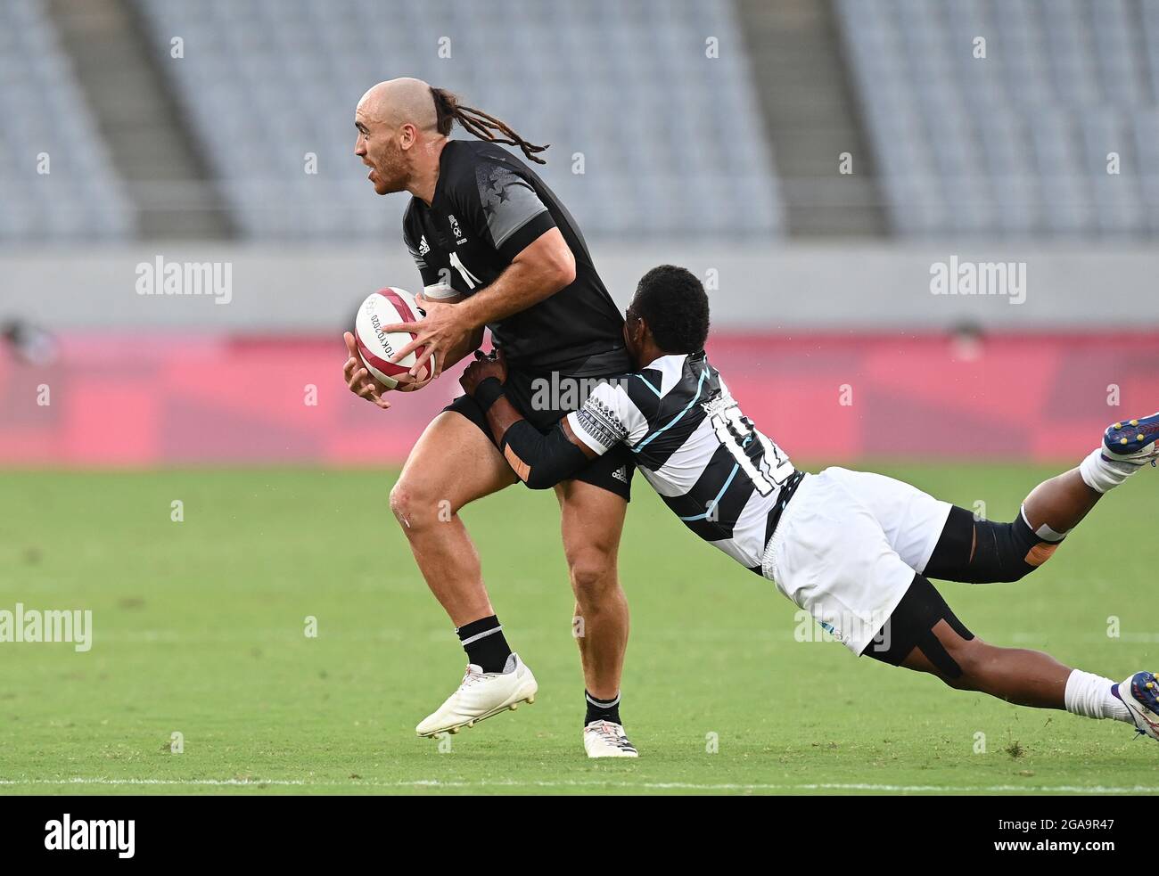 Joe WEBBER (NZL) durante i Giochi Olimpici di Tokyo 2020, finale della medaglia d'oro maschile di Rugby Sevens il 28 luglio 2021 allo stadio di Tokyo, Giappone - Foto Bradley Kanaris / Foto Kishimoto / DPPI Credit: Agenzia fotografica indipendente/Alamy Live News Foto Stock