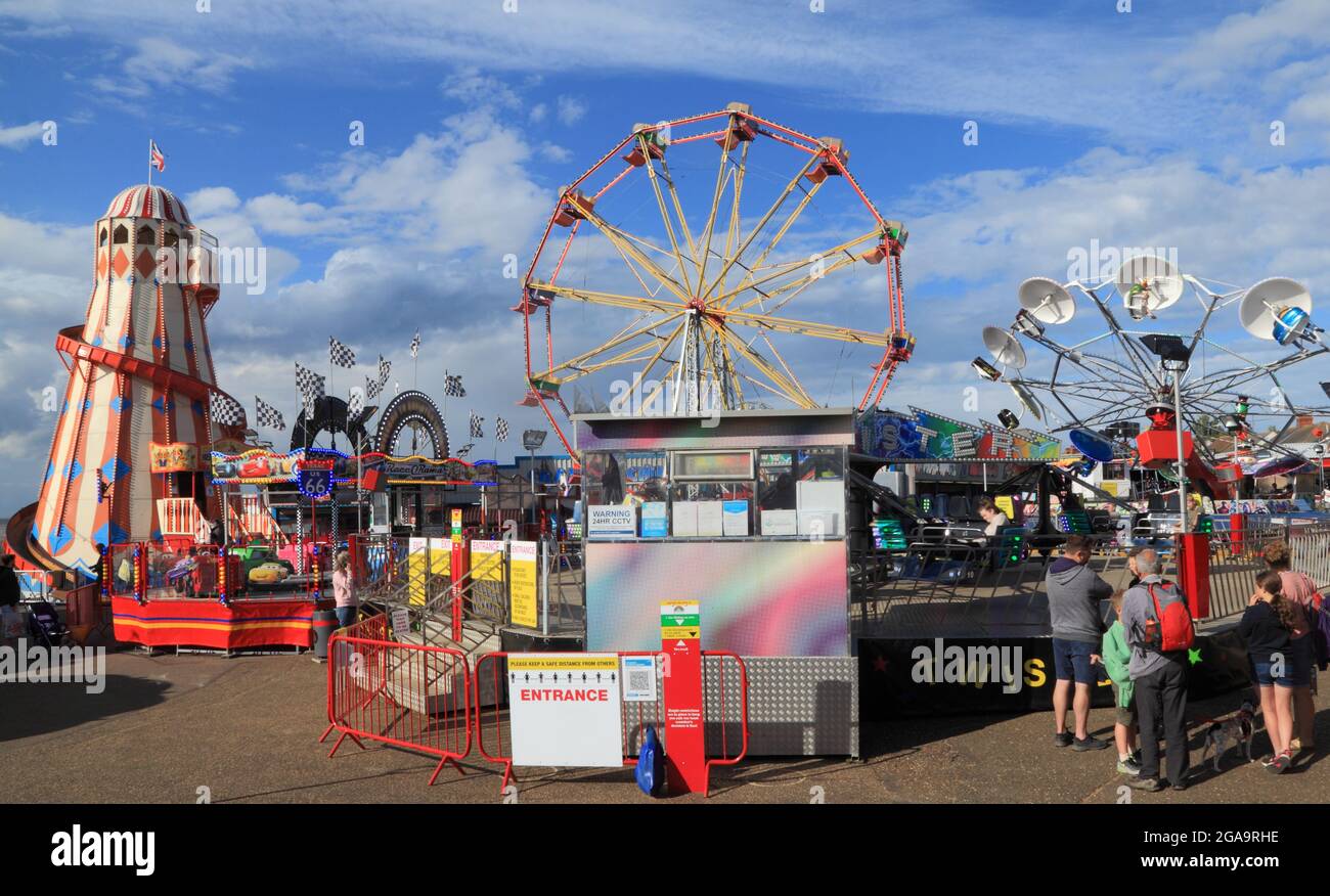 Rainbow Park, zona fieristica, divertimenti, Hunstanton, Norfolk, Inghilterra Foto Stock