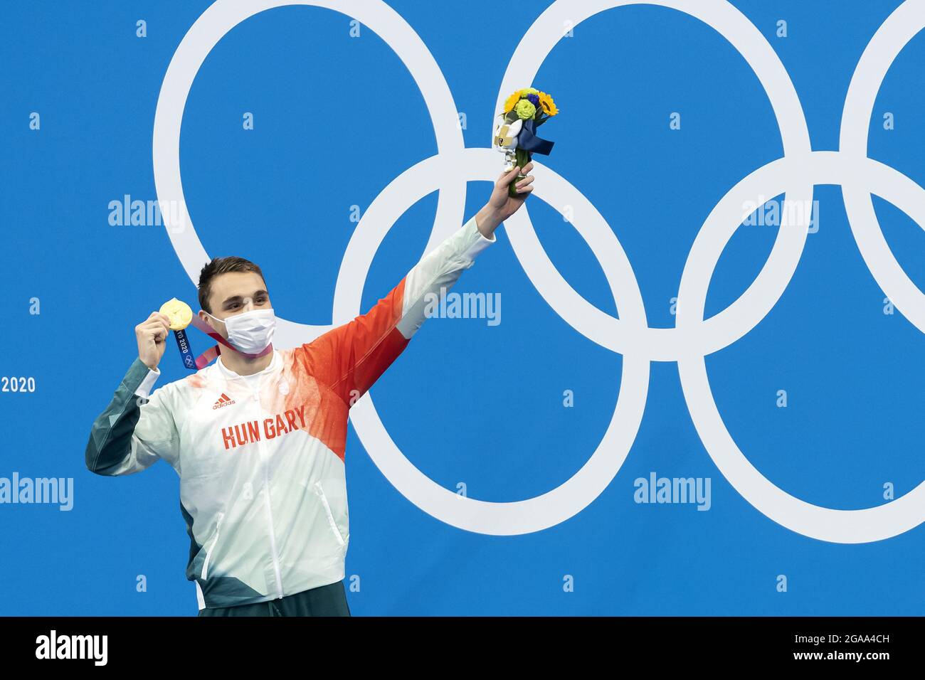 Tokyo, Giappone. 28 luglio 2021. Kristof Milak of Hungary Medaglia d'Oro del vincitore durante i Giochi Olimpici Tokyo 2020, Nuoto uomini 200m Butterfly il 28 luglio 2021 al Tokyo Aquatics Center a Tokyo, Giappone - Foto Giorgio Scala/Orange Pictures/DPPI Credit: Agenzia fotografica indipendente/Alamy Live News Credit: Agenzia fotografica indipendente/Alamy Live News Foto Stock