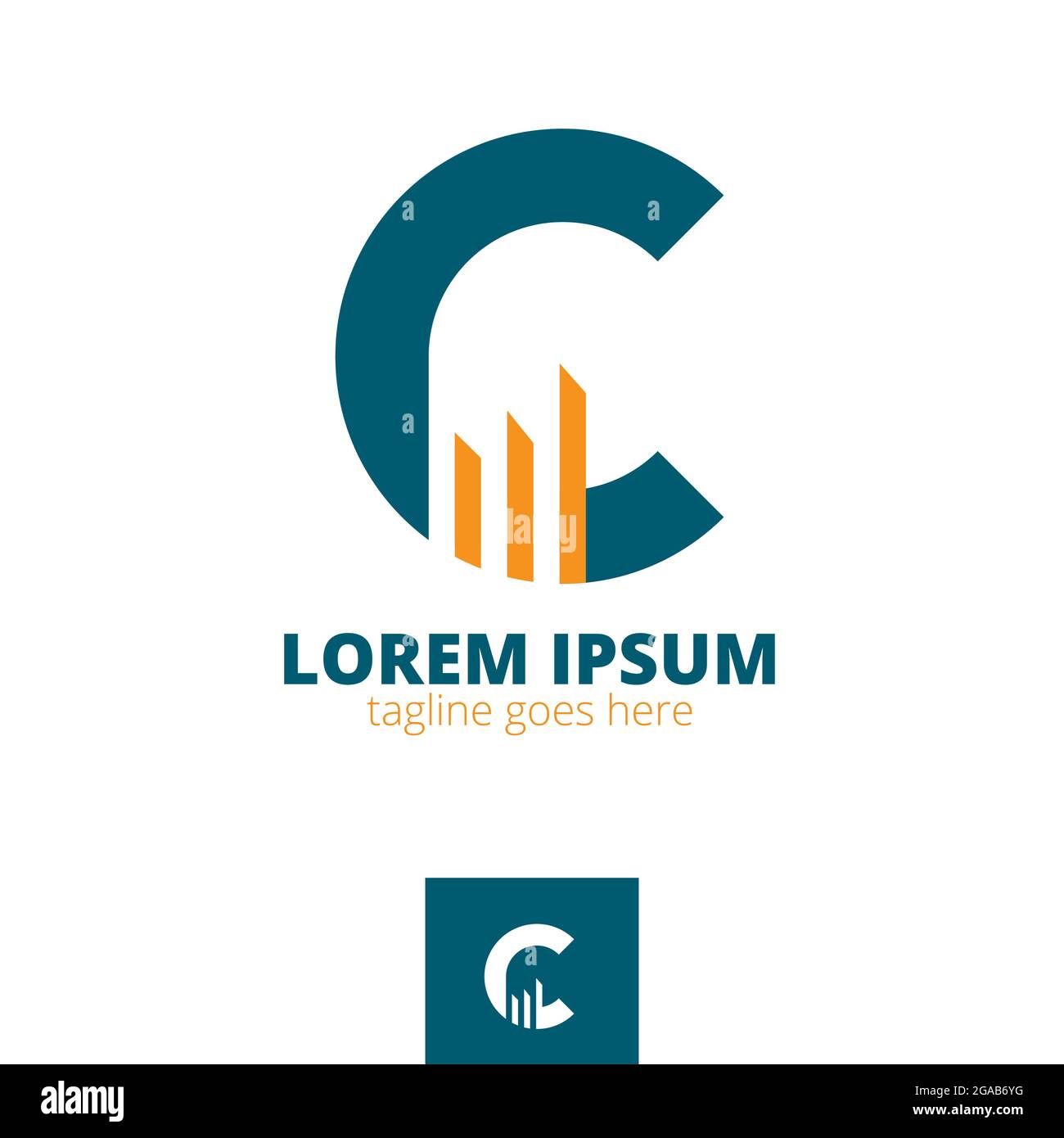 Simbolo basato su lettera C per vettore capita per attività, marchio, identità, elemento di progettazione o qualsiasi altro scopo Illustrazione Vettoriale