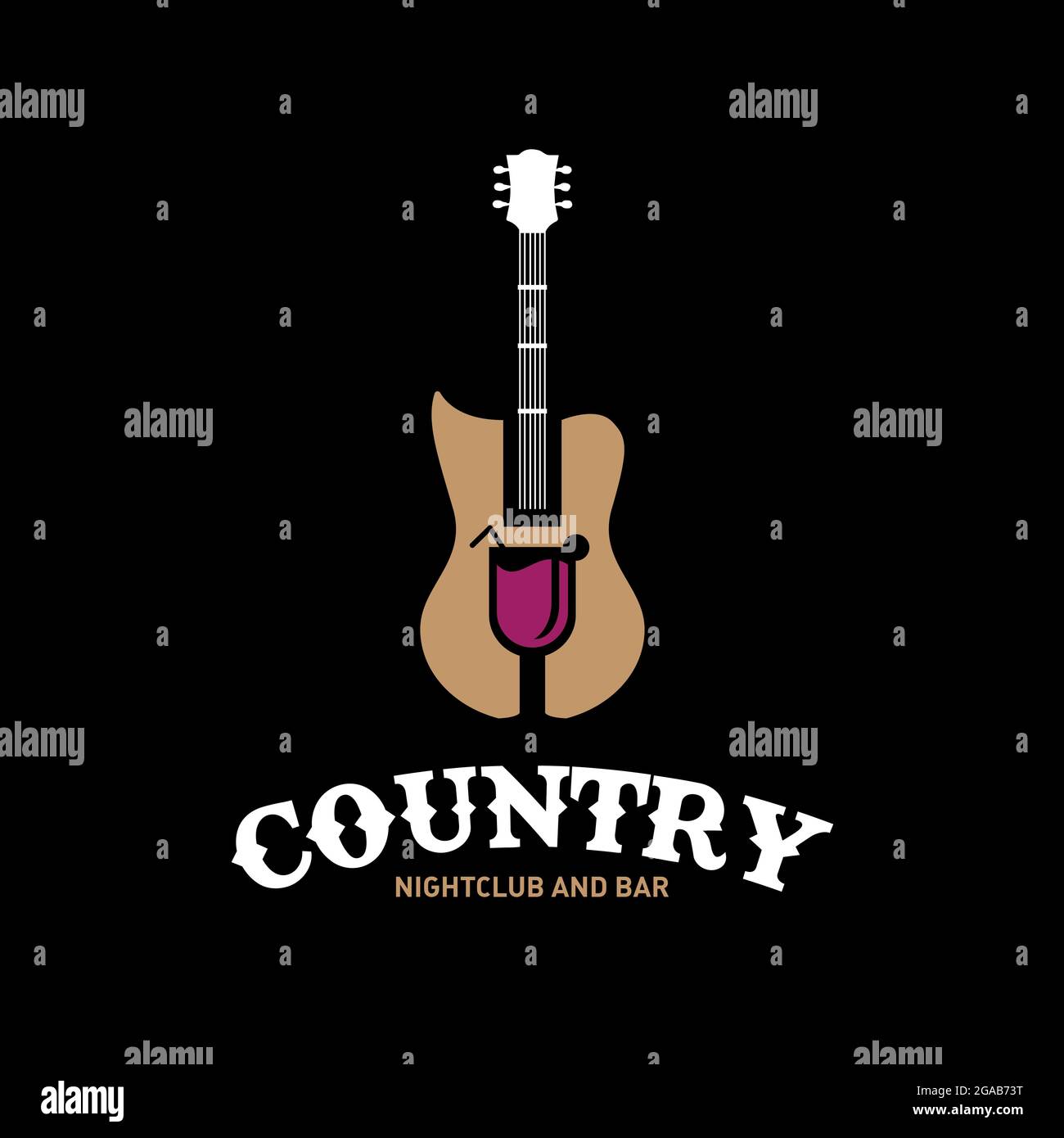Logo Country Nightclub e Bar Vector Illustrazione Vettoriale