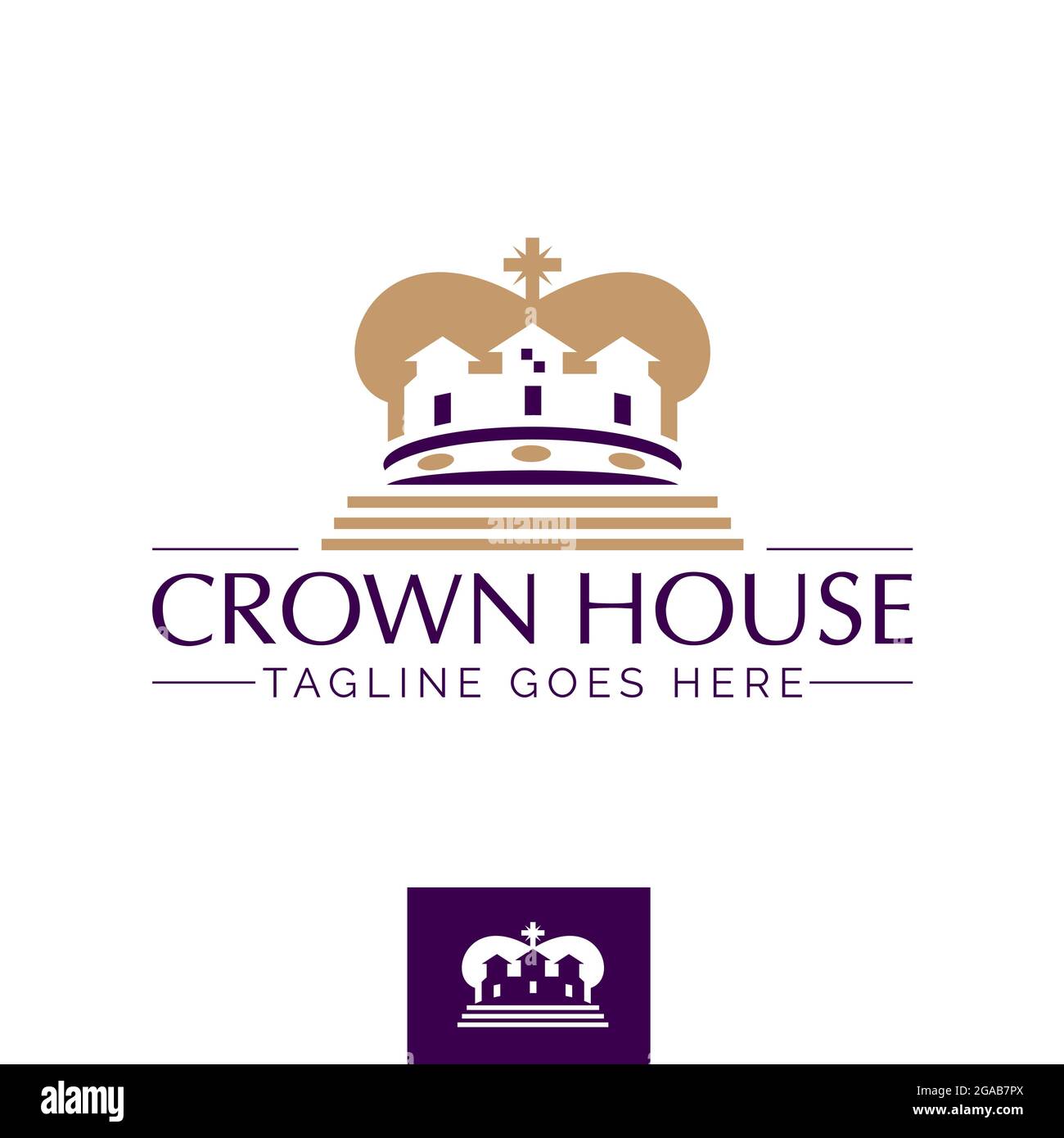 Modello vettoriale del concetto di Crown House Illustrazione Vettoriale