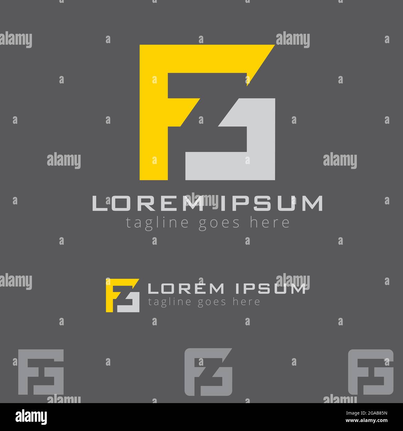 Vettore di simboli basato su lettera FG per marchio, identità, elemento di disegno o qualsiasi altro scopo, Illustrazione Vettoriale