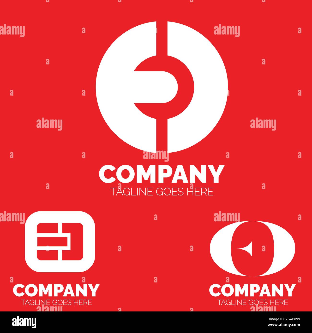 Design basato su lettera con logo ed Illustrazione Vettoriale