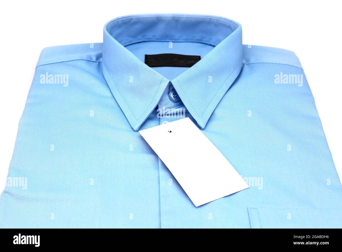 Camicia blu chiaro isolata su sfondo bianco Foto Stock