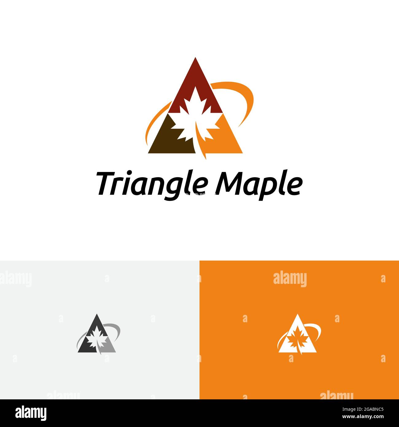 Un logo Letter Triangle Maple Leaf Autunno Autunno Stagione natura Illustrazione Vettoriale