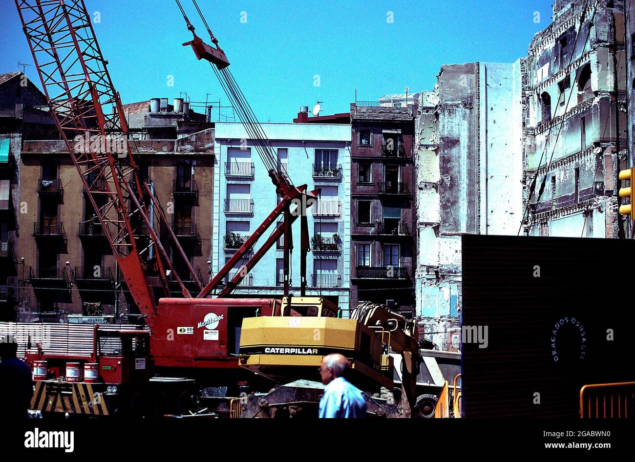 ESTERNO OBRAS DE CONSTRUCCION TRAS EL INCENTIO. POSIZIONE: TEATRO DEL LICEO. Barcellona. SPAGNA. Foto Stock