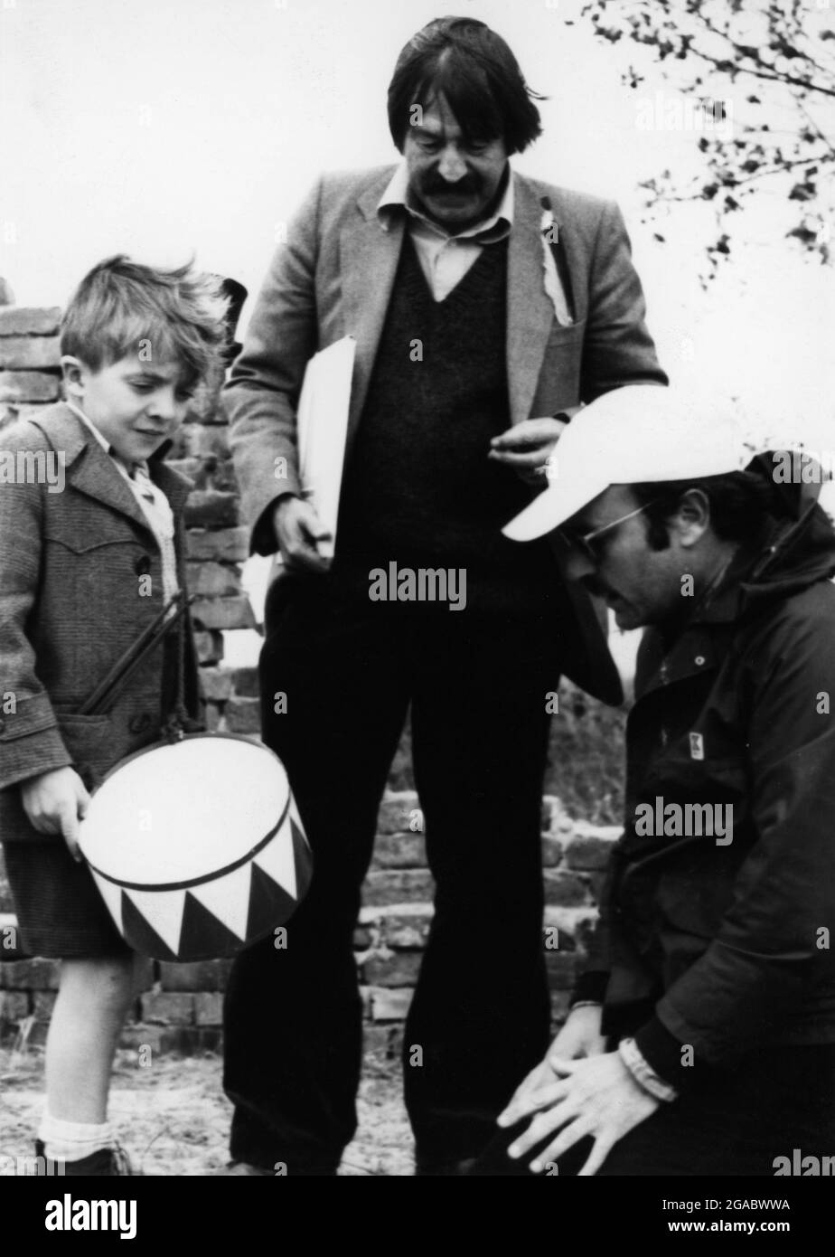 Die Blechtrommel anno : 1979 Germania Ovest Direttore : Volker Schlöndorff David Bennent, Gunther Grass, Volker Schlöndorff sul set Golden Palm Cannes 1979 Foto Stock