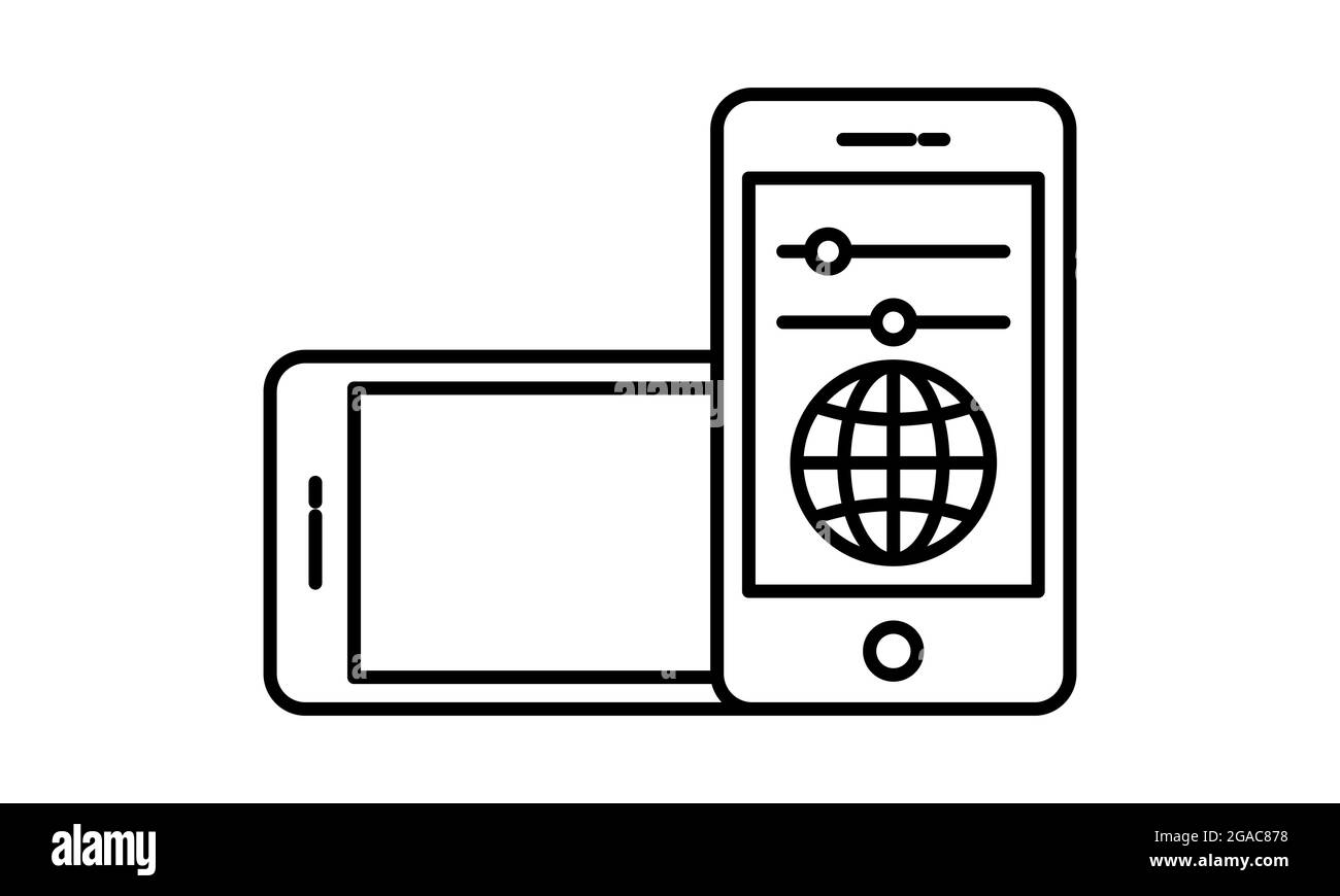 Icona dello smartphone immagine vettoriale in stile piatto di colore nero Illustrazione Vettoriale