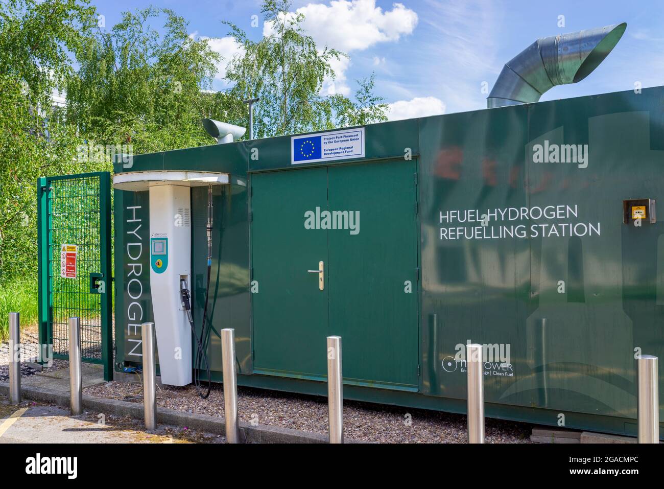 Stazione di rifornimento di idrogeno stazione di rifornimento di idrogeno pompa a Nottingham University Jubilee campus Nottingham Nottinghamshire Inghilterra GB Europa Foto Stock