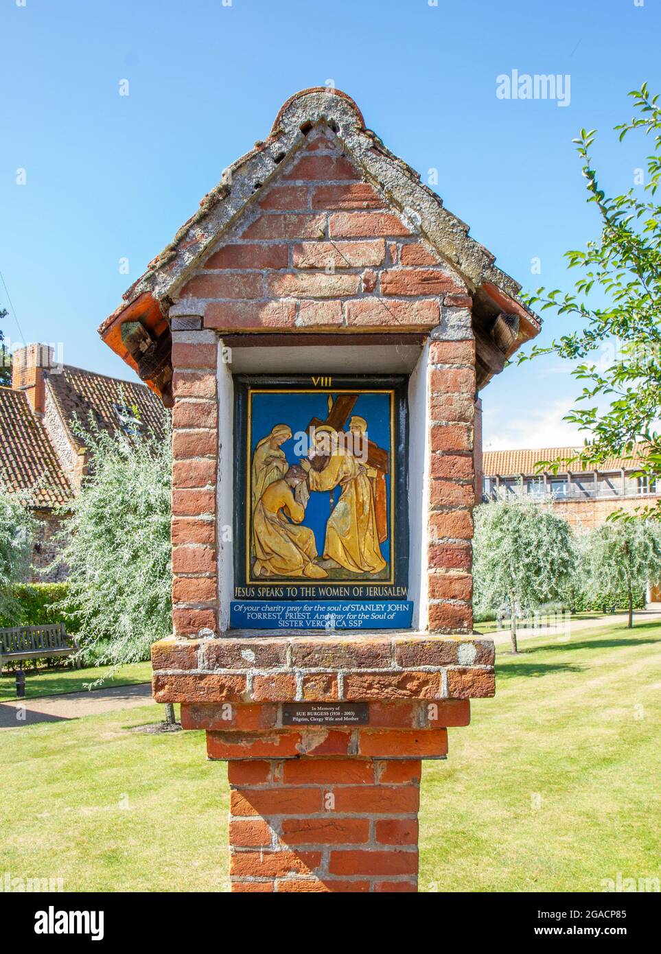 WALSINGHAM, REGNO UNITO - 09 agosto 2016: Un'icona nel Santuario Anglicano di nostra Signora di Walsingham, Regno Unito Foto Stock