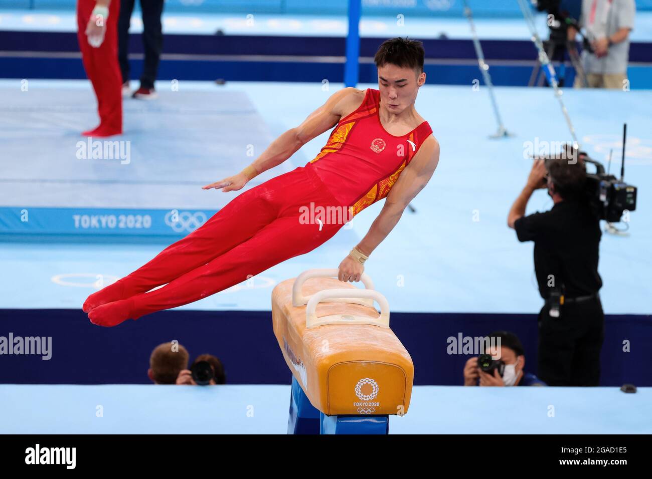 Tokyo, Giappone, 28 luglio 2021. Sunghyun Ryu del Team Corea del Sud sul cavallo da pommel durante la finale di ginnastica All Around maschile il giorno 5 dei Giochi Olimpici di Tokyo 2020 al Centro di ginnastica Ariake il 28 luglio 2021 a Tokyo, Giappone. (Foto di Pete Dovgan/Speed Media/Alamy Live News) Foto Stock