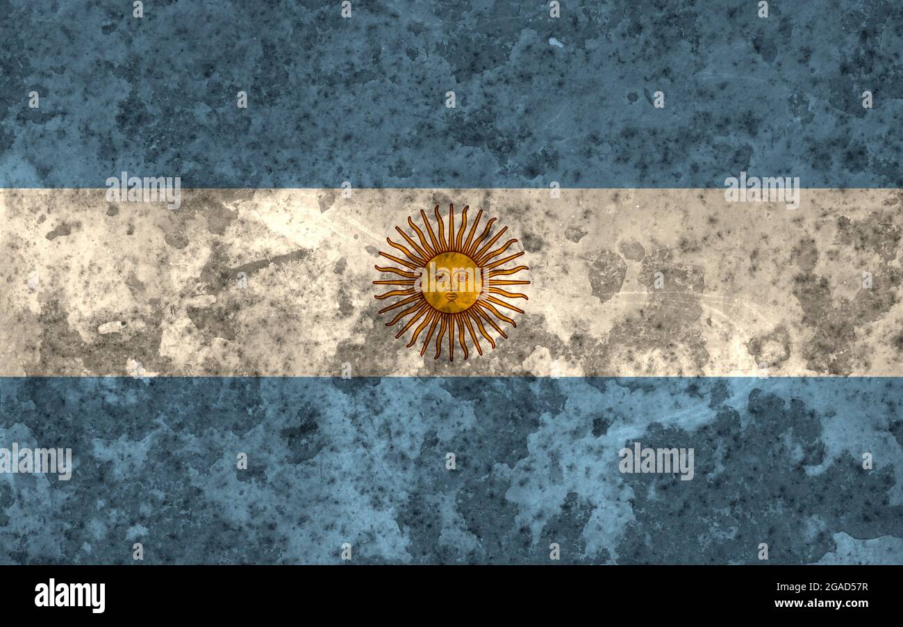 Argentina bandiera grunge sfondo - alta qualità dettagliata bandiera argentina illustrazione con elementi sporchi Foto Stock