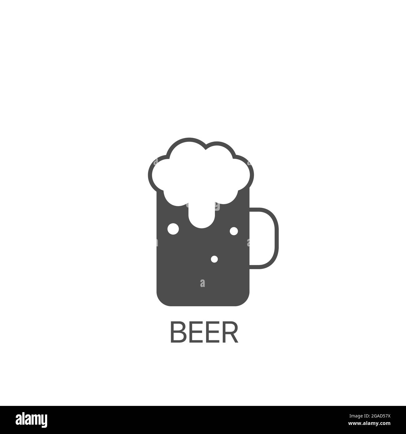 Icona della linea di vetro della birra. Illustrazione di una tazza di birra Illustrazione Vettoriale