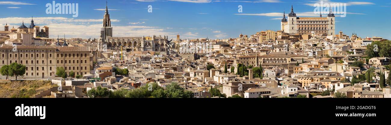 Panorama della Città Vecchia di Toledo, Spagna. Foto Stock