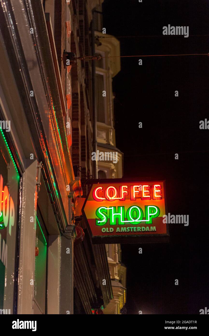 Coffe shop, Amstelstraat, Amsterdam, Olanda Foto Stock