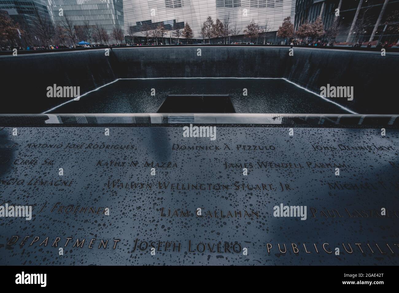 WTC Memorial Plaza, Manhattan, New York City. Foto Stock