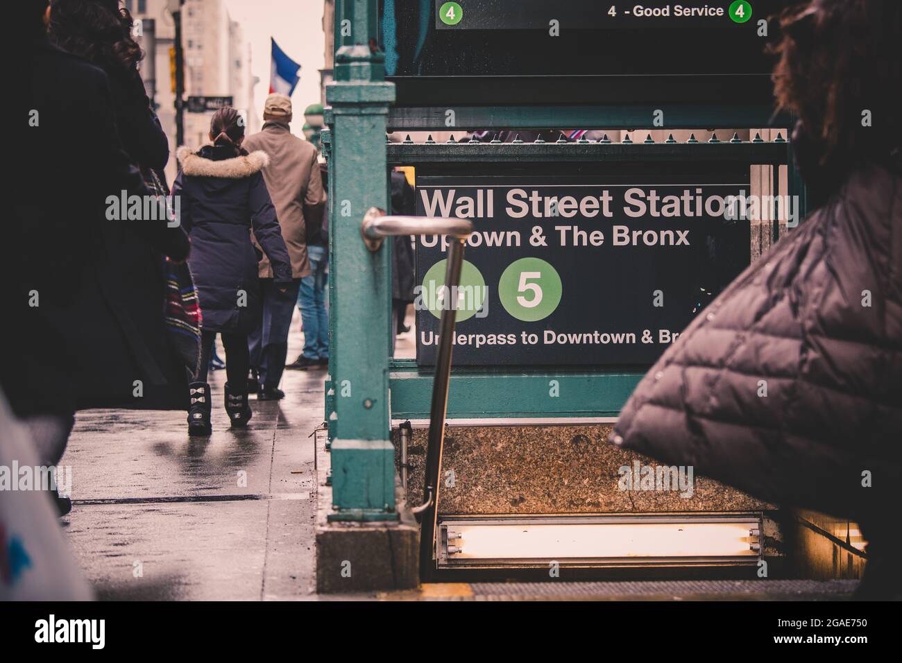 Wall street la stazione della metropolitana di New York City. Foto Stock