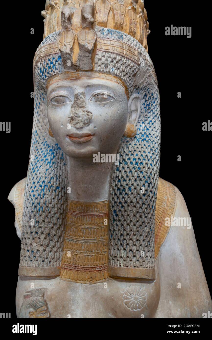 Scultura della Regina Meritamen, figlia e moglie del re Rameses II Foto Stock