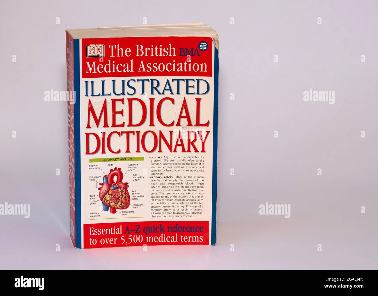 Libro cartaceo della British Medical Association Illustrated Medical Dictionary Foto Stock