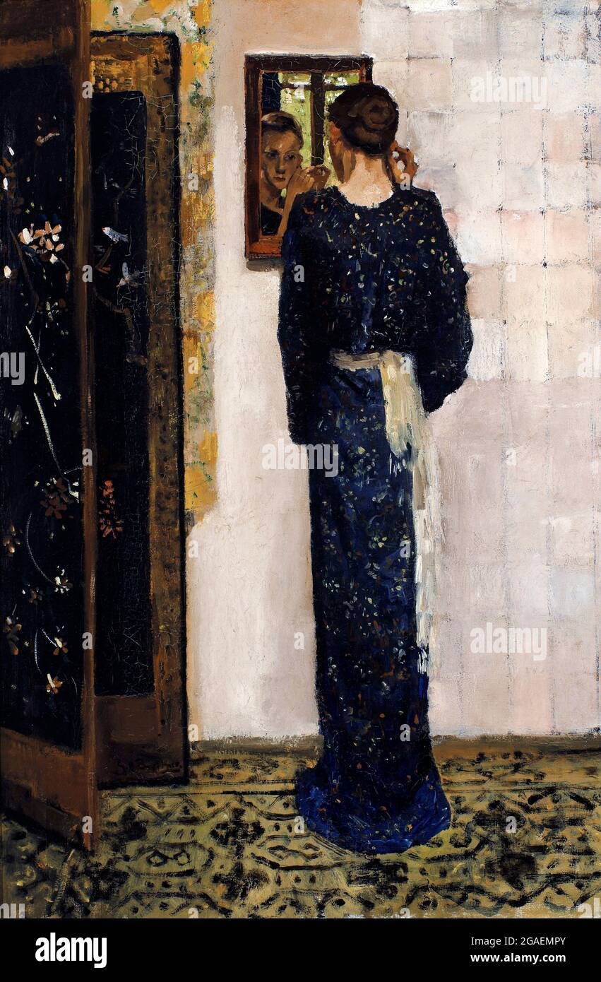 George Hendrik Breitner. Dipinto intitolato 'l'orecchino' dell'artista olandese George Hendrik Breitner (1857-1923), olio su tela, 1893 Foto Stock