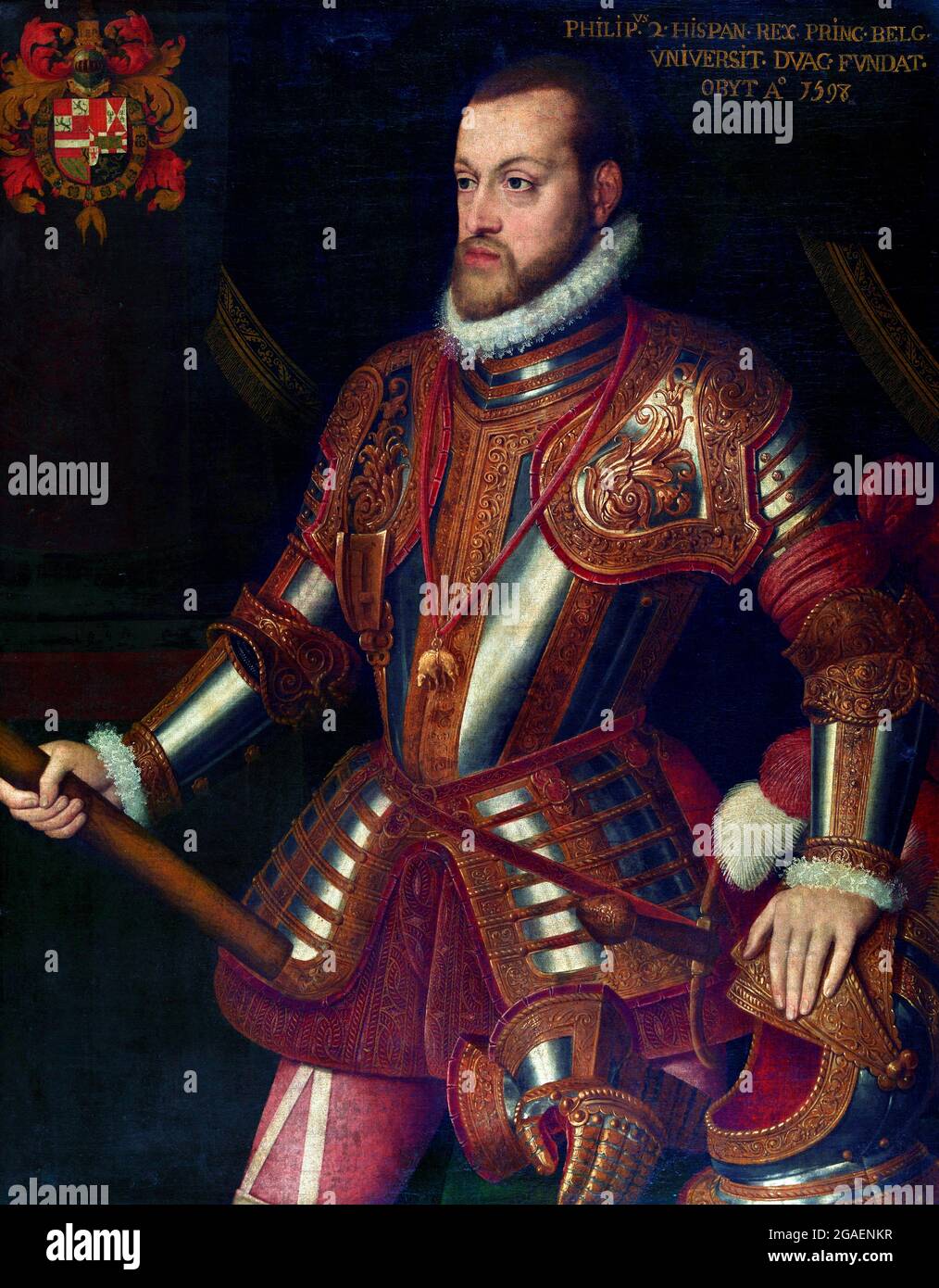 Filippo II (1527-1598). Ritratto di re Filippo II di Spagna, anonimo, olio su tela, c. 1550-75 Foto Stock